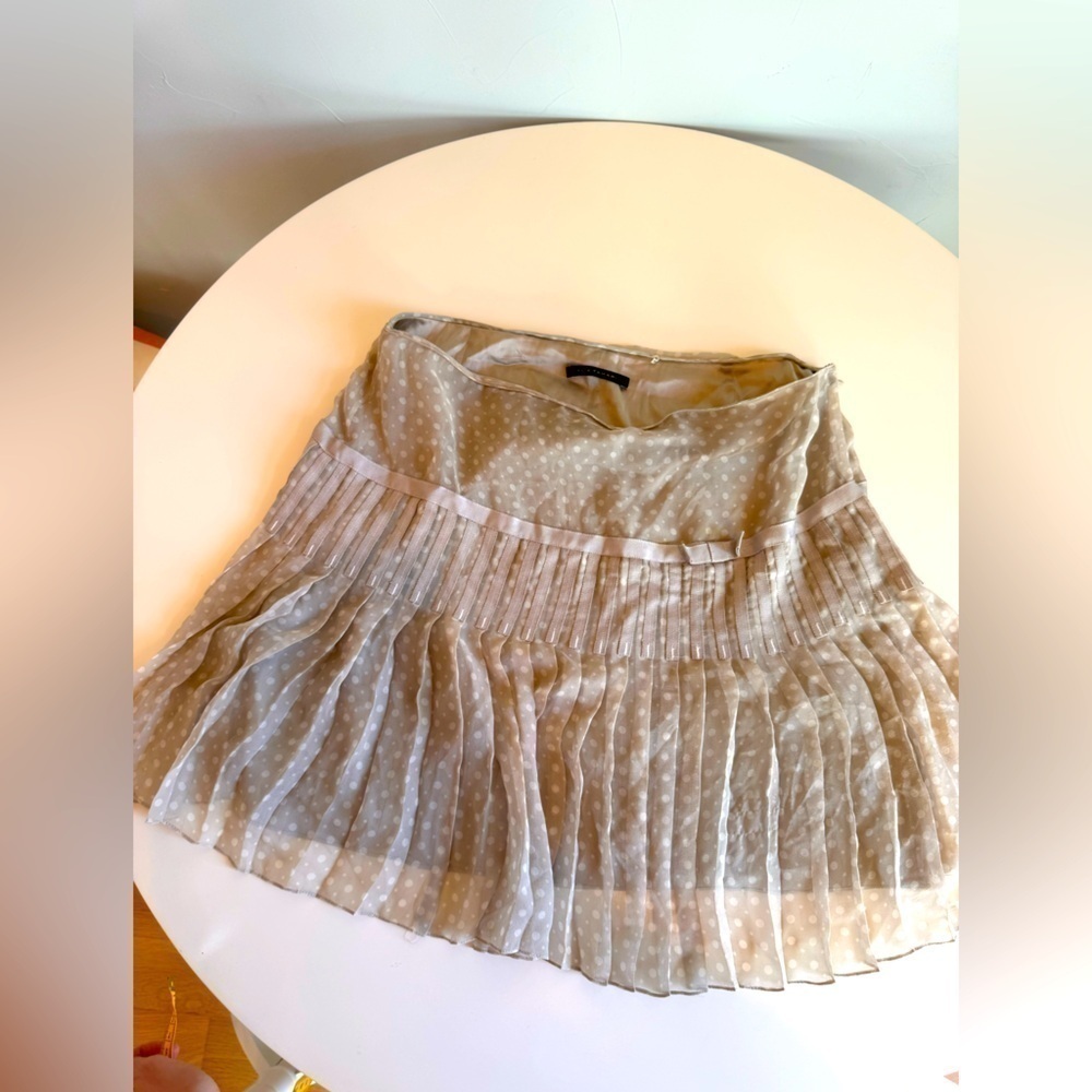Elie Tahari Polka Dot Pleated Skirt Size 12